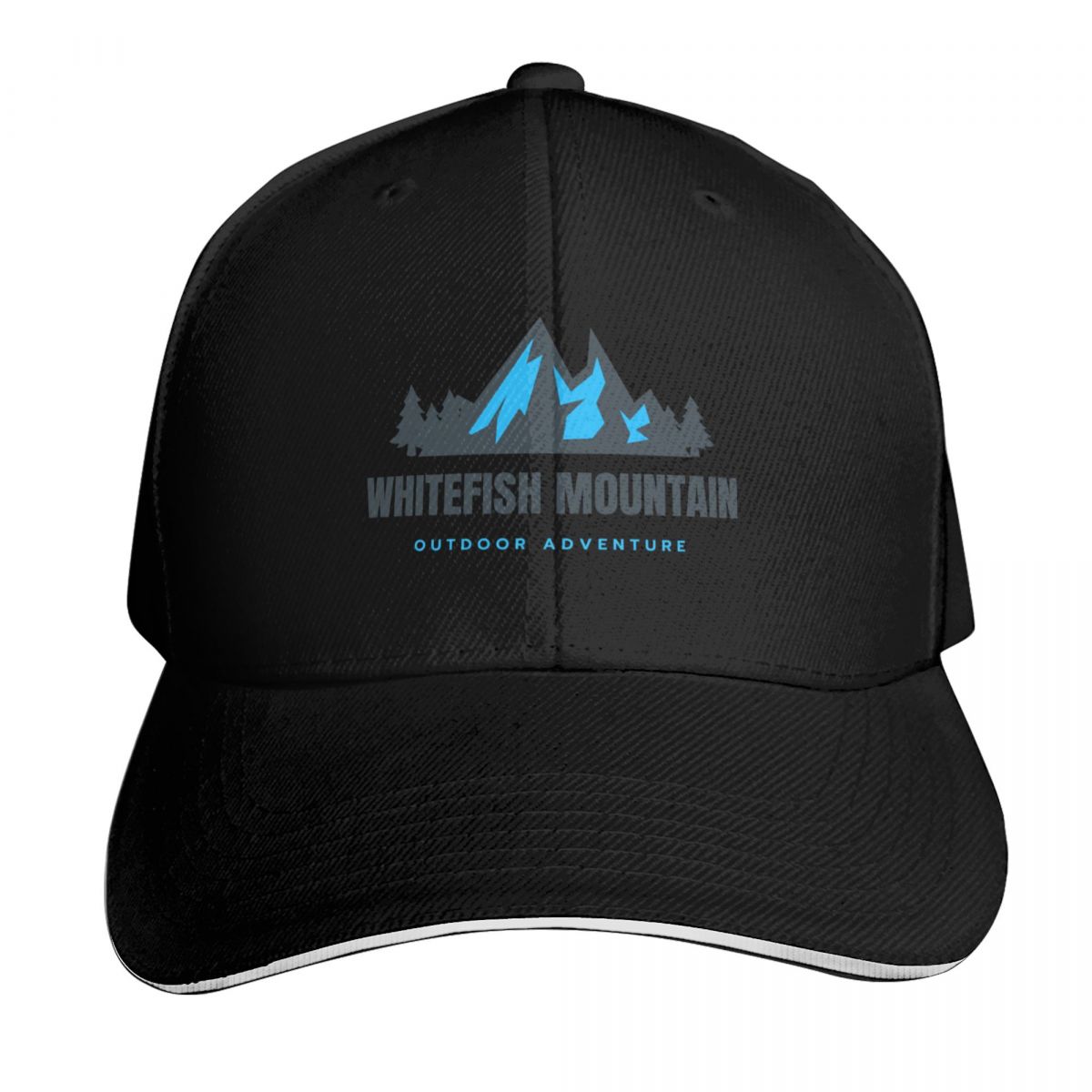 Outdoor Adventure Logo - ภูเขาไวท์ฟิช ในรัฐมอนแทนา ประเทศสหรัฐอเมริกา ทวีปอเมริกาเหนือ - หมวกเบสบอลลายโลโก้วินเทจ