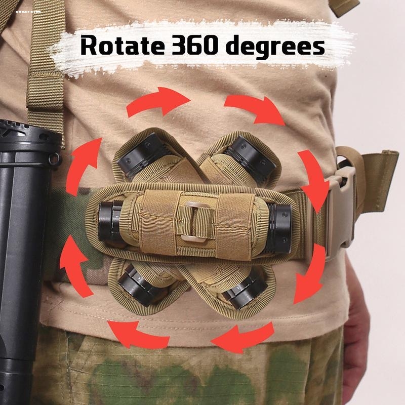 Outdoor Adventure Degree - ยุทธวิธีไฟฉายเอวกระเป๋ามัลติฟังก์ชั่ผจญภัยกลางแจ้ง Night Camping 360 องศาหมุนไฟฉายแบบพกพา