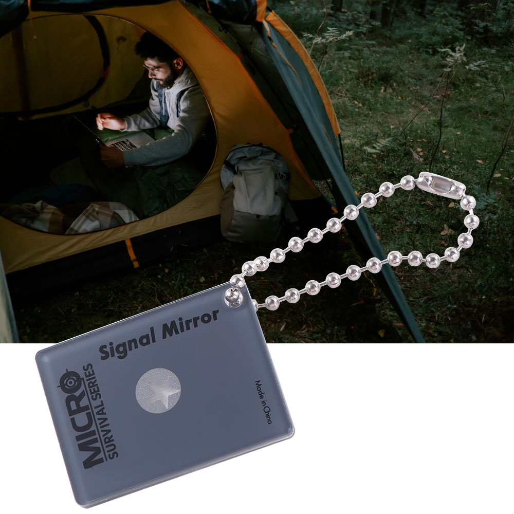 Signal Mirror Rescue - กระจกส่องสัญญาณกลางแจ้งแบบพกพา สะท้อนแสงได้ ใช้งานได้หลากหลาย กระจกกู้ภัยอเนกประสงค์ กระจกอะคริลิกสำหรับใช้ในเวลากลางวัน กระจกเอาตัวรอดสำหรับการเดินป่าและตั้งแคมป์